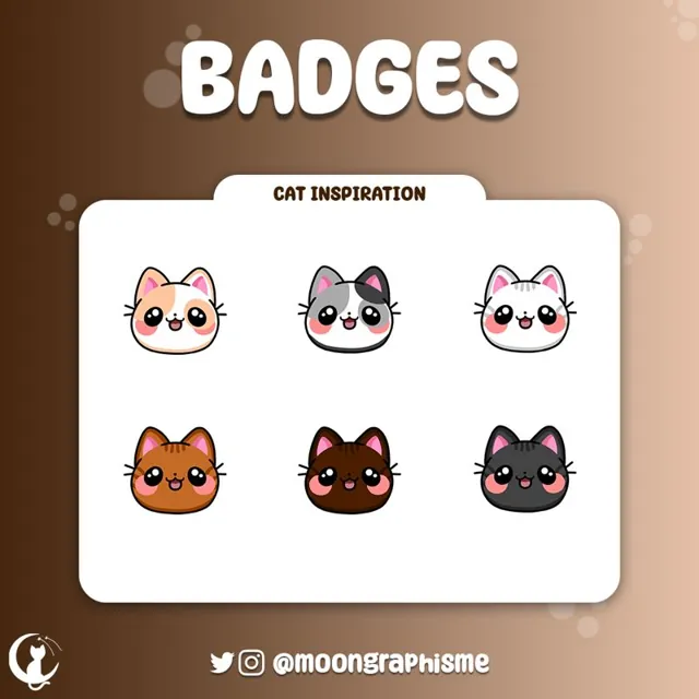 Planche de badges Twitch : Badges chats