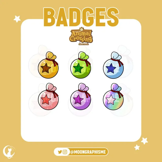 Planche de badges Twitch : Animal Crossing