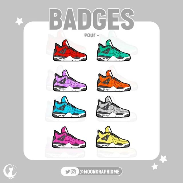 Planche de badges Twitch : Sneakers 2