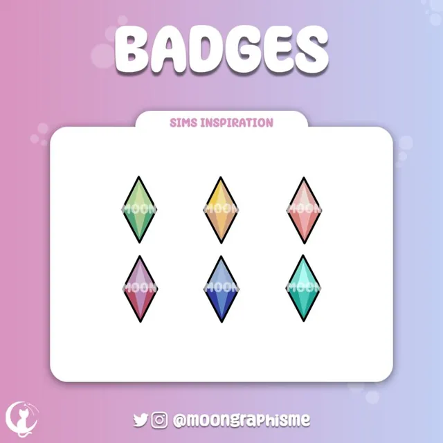 Planche de badges Twitch : Sims