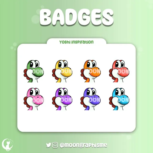 Planche de badges Twitch : Yoshi