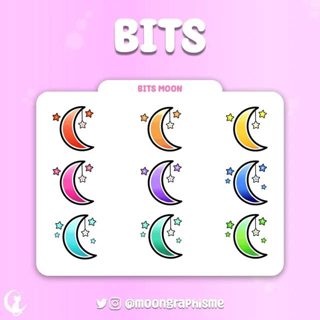 Planche de badges Twitch : Bits Moon