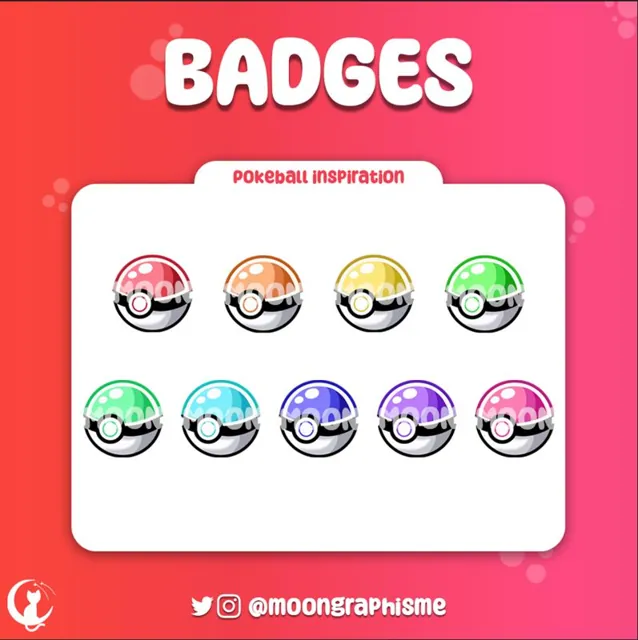 Planche de badges Twitch : Pokéball