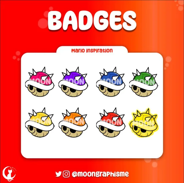 Planche de badges Twitch : Mario