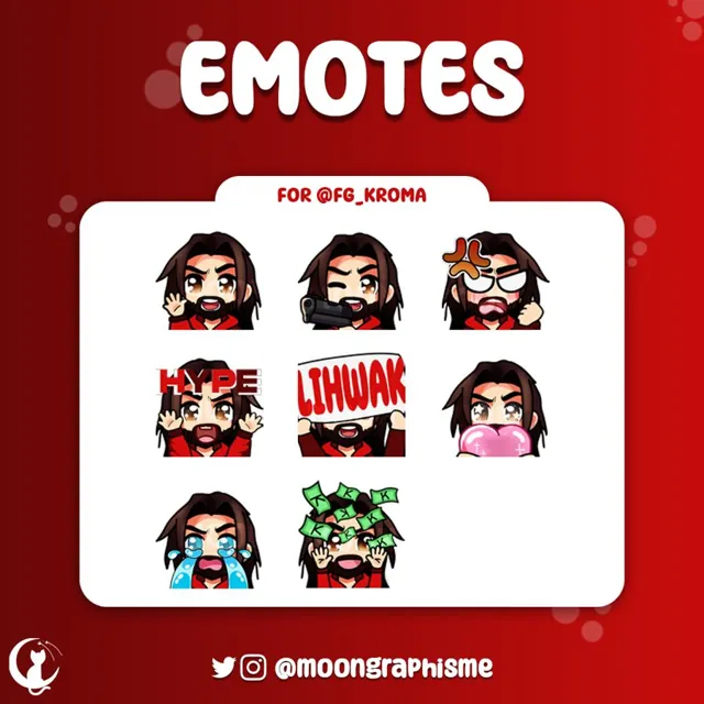 Pack d'emotes Twitch personnalisé.