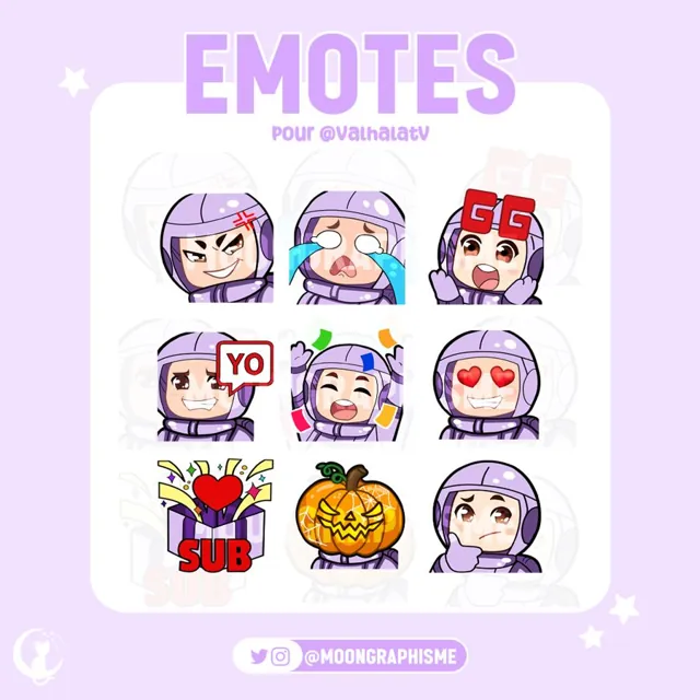Pack d'emotes Twitch personnalisé.